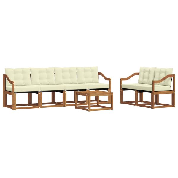 vidaXL Set vanjskih sofa s jastukom 7 pcs Prirodna i krem
