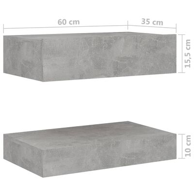 vidaXL Noćni ormarić siva boja betona 60 x 35 cm od iverice