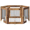 vidaXL Vrata za pse s postoljem 6 pcs Staro drvo 80 x 80 cm