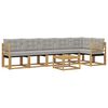 vidaXL Set vanjskih sofa s jastukom 7 pcs Bijela i svjetlosiva