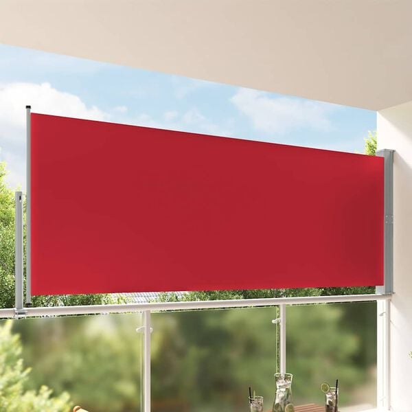 vidaXL Uvlačiva bočna tenda za terasu 140 x 300 cm crvena