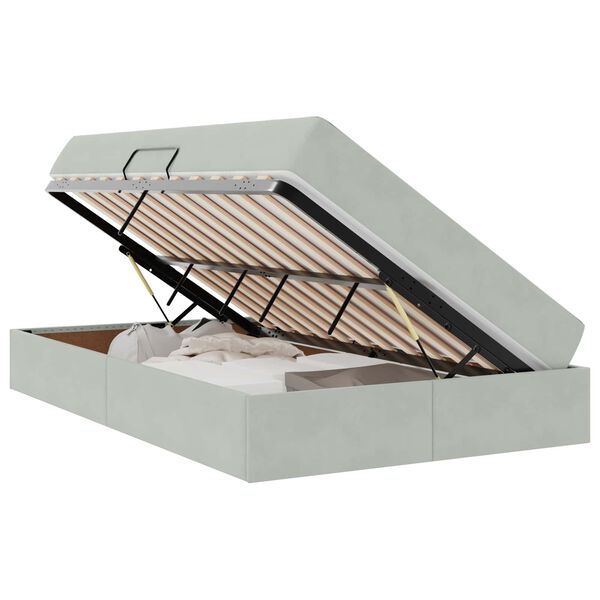 vidaXL Krevet s madracem i skladištem Svijetlo siva 120 x 200 cm