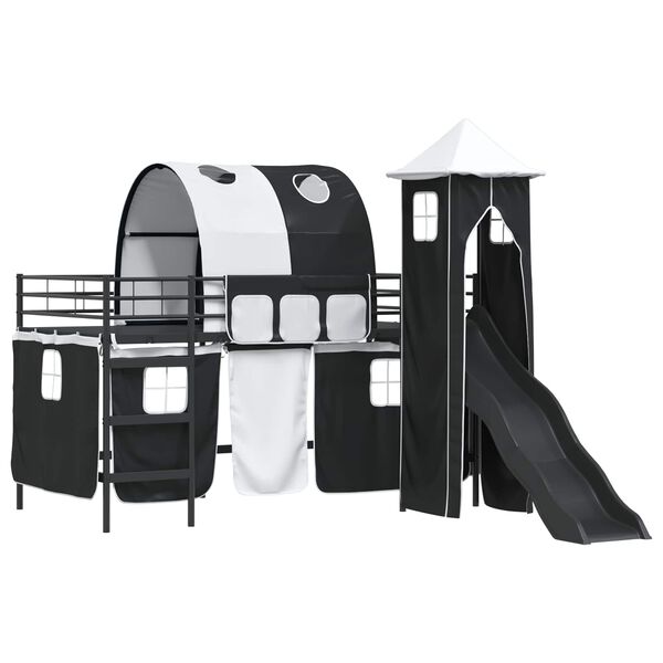 vidaXL Okvir Krevet za Dječji Loft Crna 79,5 x 200 cm Metal