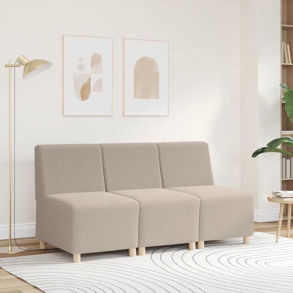 vidaXL Modularna sofa bez naslona za ruke svijetlosiva 55 cm kovrčava tkanina imitacija vune