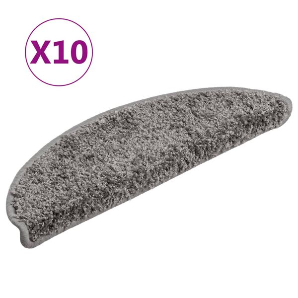 vidaXL Prostirke za stepenice 10 kom 56x17x3 cm sive poluokrugle