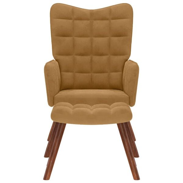 vidaXL Stolica za opu&scaron;tanje s osloncem za noge smeđa bar&scaron;unasta