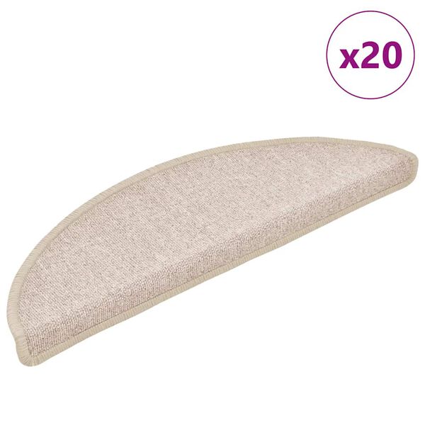 vidaXL Prostirke za stepenice 20 kom 56x17x3 cm poluokrugle boje taupe