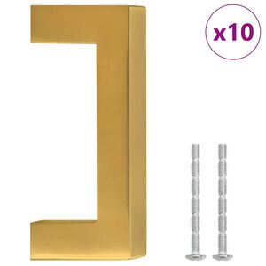 vidaXL Ručke za ormarić 10 kom zlatne 64 mm od nehrđajućeg čelika