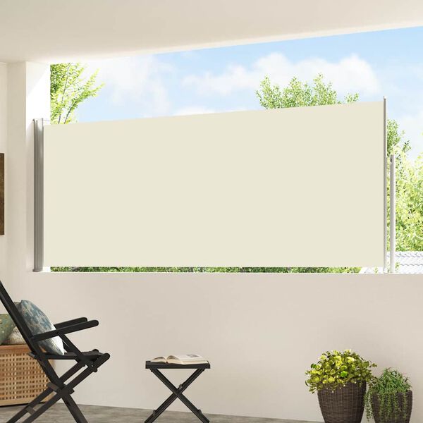 vidaXL Uvlačiva bočna tenda za terasu 120 x 500 cm krem