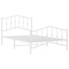 vidaXL Metalni okvir kreveta s uzglavljem i podnožjem bijeli 100x200cm