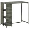 vidaXL Barski stol sa stalkom za pohranu sivi 120x60x110 cm poliratan