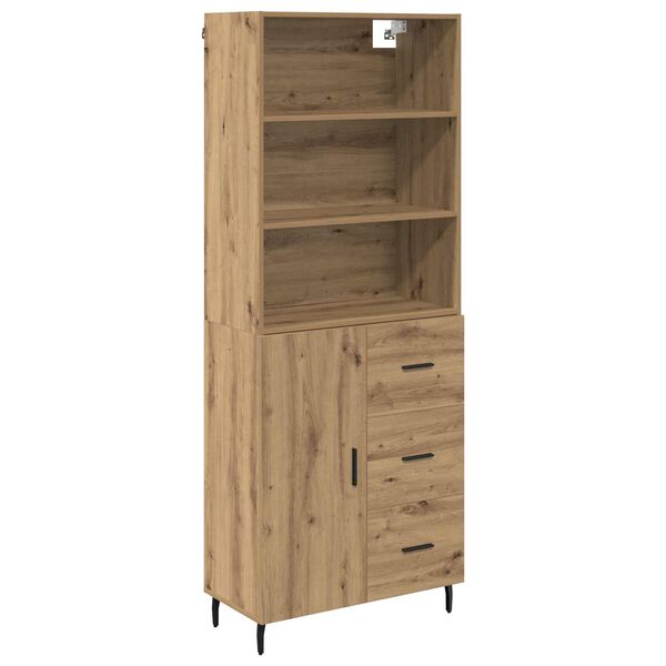 vidaXL Highboard s ladicama Umjetnički hrast 69,5 x 34 x 180 cm
