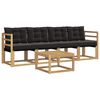vidaXL Set vanjskih sofa s jastukom 5 pcs Bijela i crna