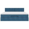 vidaXL Otomanski krevet s madracem&LED tamnoplavi 180x200cm baršunasti