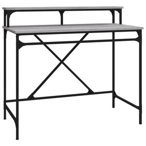 vidaXL Radni stol boja hrasta 100x50x90 cm konstruirano drvo i željezo