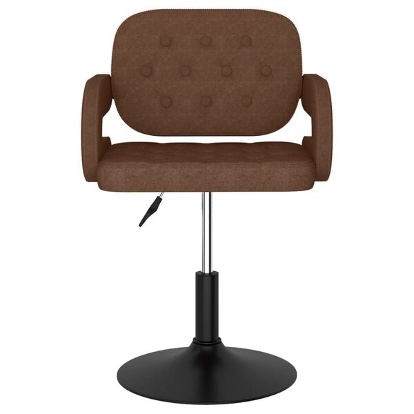 vidaXL Okretna blagovaonska stolica od tkanine smeđa