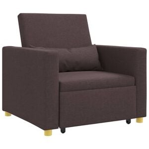 vidaXL Sofa na razvlačenje Singl Tamno smeđa tkanina