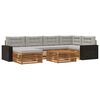 vidaXL Set vanjskih sofa s jastukom 7 pcs Prirodna i svjetlosiva