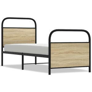 vidaXL Okvir kreveta bez madraca boja hrasta sonome 75 x 190 cm drveni