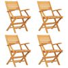 vidaXL Sklopive stolice 4 kom 55x62x90 cm Masivno drvo Teak