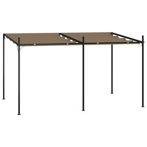 vidaXL Sjenica s pomičnim krovom 400 x 300 x 233 cm smeđe-siva