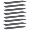 vidaXL Police za knjige 8 kom visoki sjaj sive 100x30x1,5 cm iverica