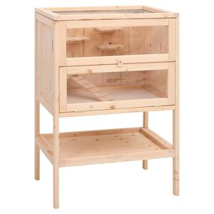 vidaXL Kavez za hrčka 55x40x80 cm Masivno drvo jele