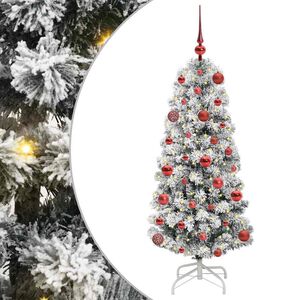 vidaXL Umjetno božićno drvce s nogom Zelena i bijela 120 cm
