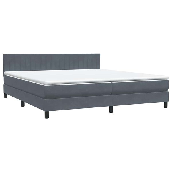 vidaXL Box spring krevet s madracem tamnosivi 180x220 cm bar&scaron;unasti