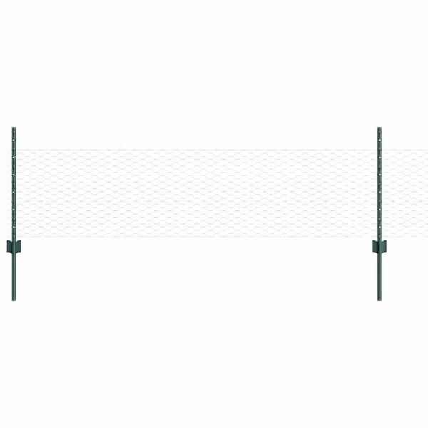 vidaXL Ograda s postovima Zelena 0,5 x 25 m Čelik