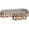 vidaXL Set vanjskih sofa s jastukom 8 pcs Prirodna i svijetlo siva