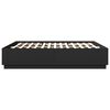 vidaXL Okvir kreveta s LED svjetlima crni 200x200 cm konstruirano drvo