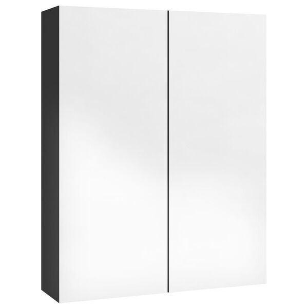 vidaXL Kupaonski ormarić s ogledalom 60x15x75 cm MDF sjajni crni