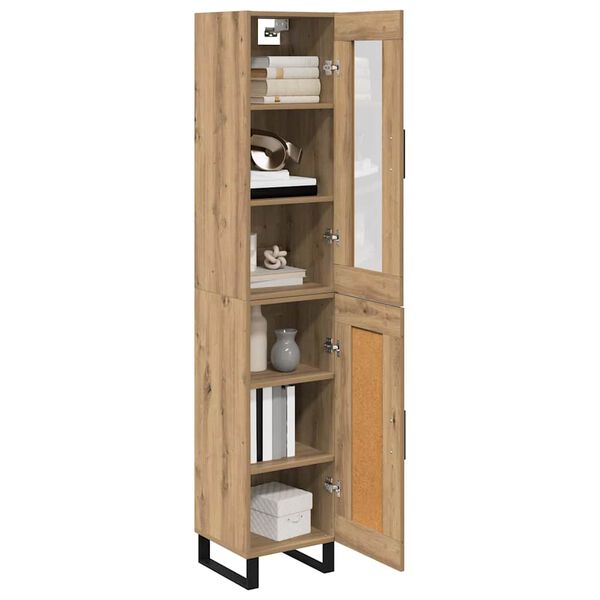 vidaXL Highboard Umjetnički hrast 34,5 x 34 x 180 cm Konstruirano drvo