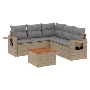 vidaXL 6-dijelni set vrtnih sofa s jastucima bež od poliratana