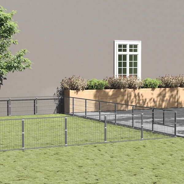 vidaXL Kavez za pse srebrni 70 m&sup2; čelični