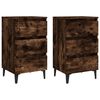vidaXL Noćni ormarići s metalnim nogama 2 kom boja hrasta 40x35x69 cm