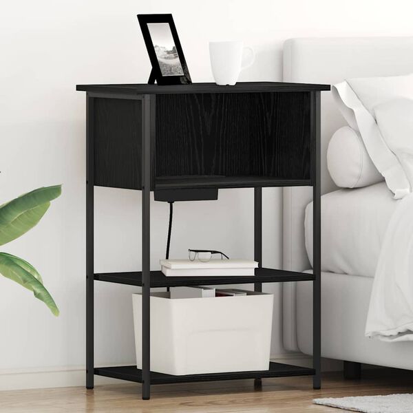 vidaXL Noćni ormar Crni hrast 55 x 31 x 76 cm Konstruirano drvo