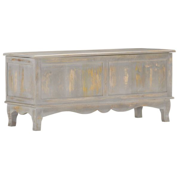 vidaXL Kutija za pohranu siva 100 x 38 x 45 cm od masivnog drva manga