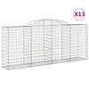 vidaXL Lučne gabionske ko&scaron;are 13kom 300x50x120/140cm pocinčano željezo