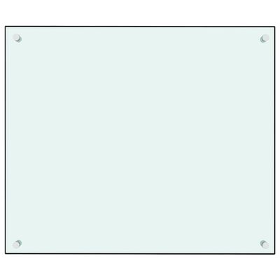 vidaXL Kuhinjska zaštita od prskanja bijela 70 x 60 cm kaljeno staklo