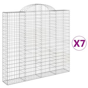 vidaXL Lučne gabionske ko&scaron;are 7 kom 200x30x180/200cm pocinčano željezo