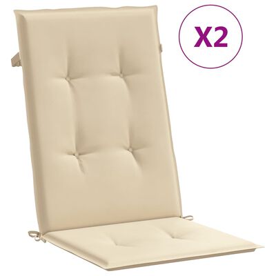 vidaXL Jastuci za vrtne stolice 2 kom bež 120 x 50 x 3 cm od tkanine