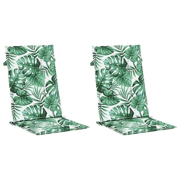 vidaXL Jastuci za visoku stolicu 2 kom s uzorkom lišća od tkanine