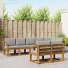 vidaXL Set vanjskih sofa s jastukom 8 pcs Prirodna i svijetlo siva