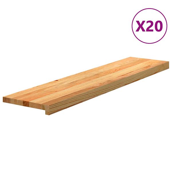 vidaXL Gazi&scaron;ta stepenice 20 kom svjetlosmeđi 110x25x2 cm masivna hrast