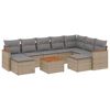 vidaXL 10-dijelni set vrtnih sofa s jastucima bež od poliratana