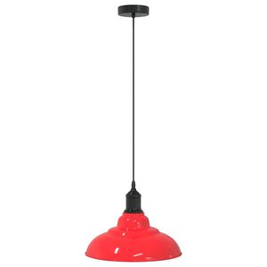 vidaXL Visilica podesiva po visini E27 sjaj crvena &Oslash; 31 cm metal
