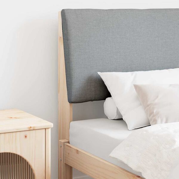 vidaXL Tapecirani uzglavlje Svijetlo siva 80 cm Čvrsto borovo drvo