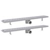vidaXL Linearni odvod za tu&scaron; 2 kom s linijama 830 x 140 mm čelični